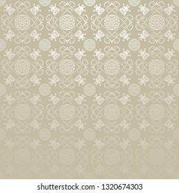 silver wallpaper in chinese style background image, vector illustration
