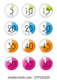 Silver Watch Designation Minutes. Vector Illustration EPS10