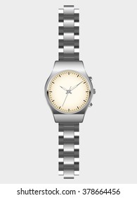 silver watch isolated on a gray background