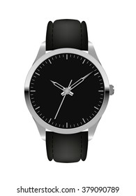 silver watch isolated on a white background