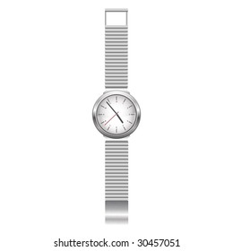  silver watch isolated over a white background