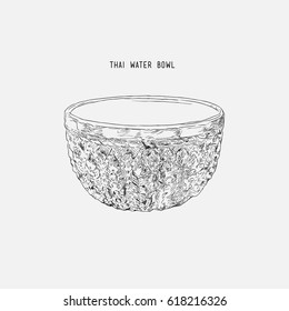 Silver water bowl for blessing in Songkran festival in Thailand