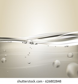 Silver Water  wave transparent surface with bubbles of air