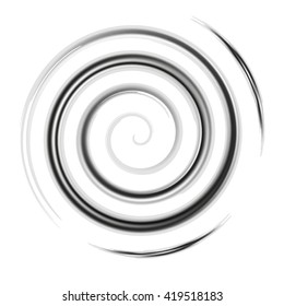 Silver watercolor spiral, elements for design, vector illustration