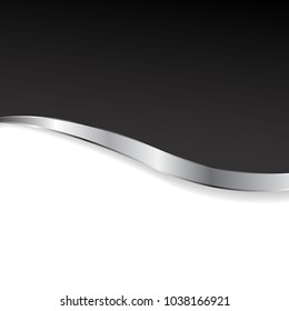 Silver wave on a black and white background with space to put the abstract text using the banner vector composition.