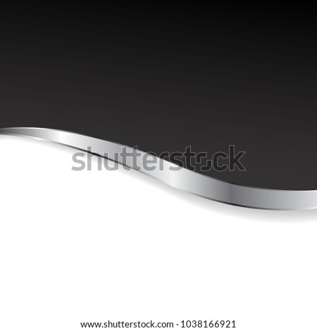 Silver wave on a black and white background with space to put the abstract text using the banner vector composition.