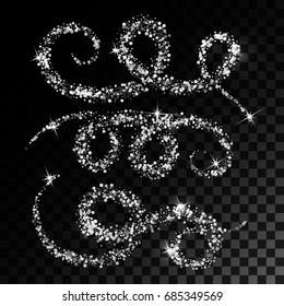Silver waves and Stardust. Vector illustration