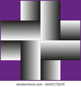 Silver weave tiles. Metallic abstract blocks. Interlaced square structure. Vector glossy pattern.