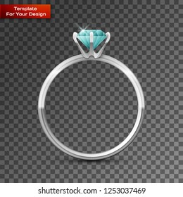 Silver wedding ring On transparent Background