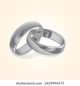 Silver Wedding Ring Vector Background
