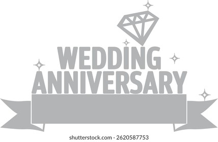 a silver wedding topper with diamond decorations, a ribbon