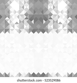 Silver and white abstract triangle mosaic background for your amazing design. Vector graphic. Geometric holiday banner.