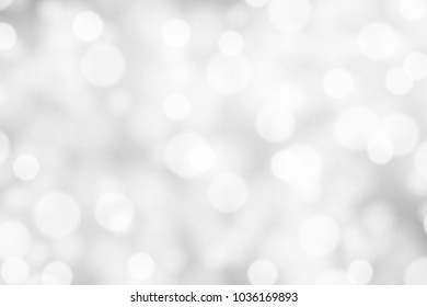 Silver and white bokeh background, texture or backdrop