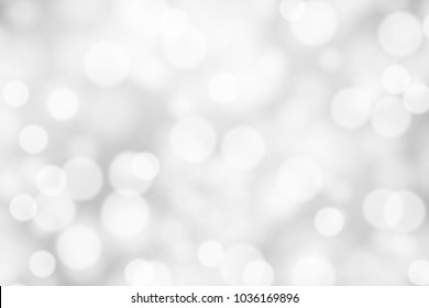 Silver and white bokeh background, texture or backdrop