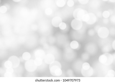 Silver and white bokeh background, texture or backdrop