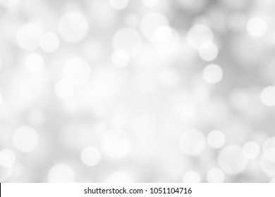 Silver and white bokeh background, texture or backdrop