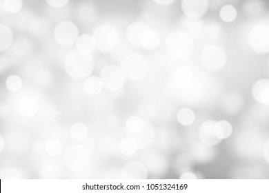 Silver and white bokeh background, texture or backdrop