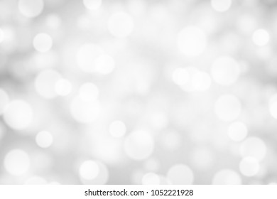 Silver and white bokeh background, texture or backdrop