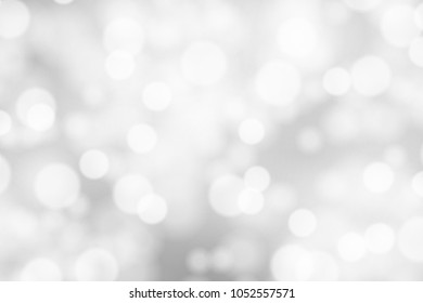 Silver and white bokeh background, texture or backdrop