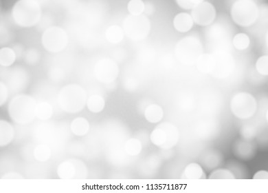 Silver and white bokeh background, texture or backdrop