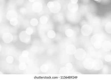 Silver and white bokeh background, texture or backdrop