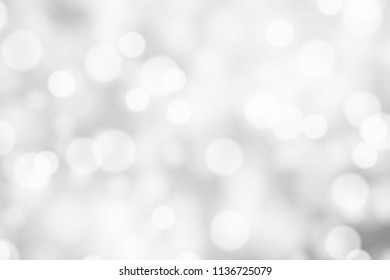 Silver and white bokeh background, texture or backdrop