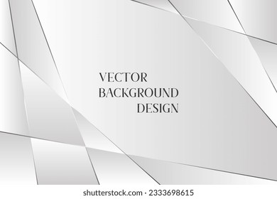Silver white  grey vector background. Simple web layout or poster, banner backdrop. Abstract white and gray light gradient lines background. Metallic texture cover design.