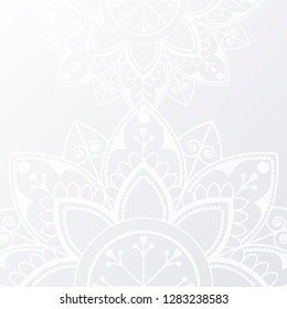 Silver White Mandala Background Vector