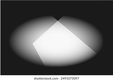 Silber-weiße Sphäroid-Form auf schwarzem Hintergrund. Hintergrund der Abstrakten Vektorgrafik mit Kopierbereich.