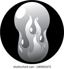 silver or white water and fire.