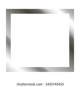 Silver wide square frame on the white background. Perfect design for headline, logo and sale banner. Vector