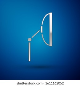 Silver Windscreen wiper icon isolated on blue background.  Vector Illustration
