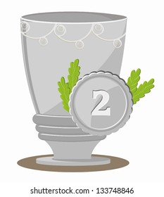 Silver winner cup (vector)
