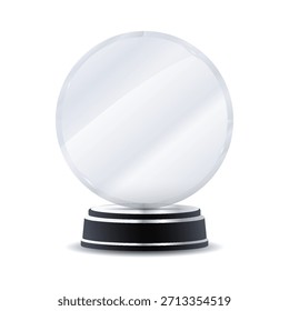 Silver winner glass trophy featuring transparent crystal body, engraved laurel wreath, and glossy metallic accents ideal for award events, competition prizes, business achievements, and realistic vect