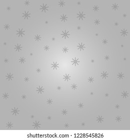 Silver winter abstract background. Christmas background with snowflakes. Vector.