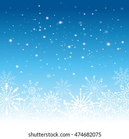 Silver winter abstract background. Christmas  with snowflakes. Vector.