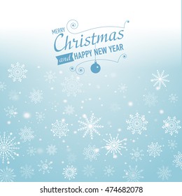 Silver winter abstract background. Christmas  with snowflakes. Vector.