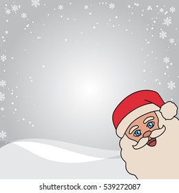 Silver winter abstract background. Christmas background with snowflakes. Vector.