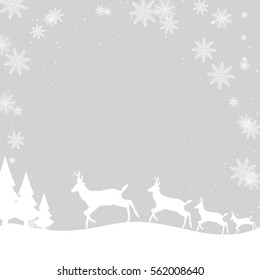 Silver winter abstract background. Christmas background with snowflakes. Vector.