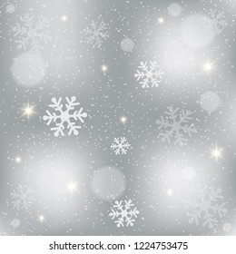 Silver winter background vector christmas decor illustration wit