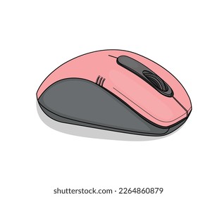 silver wireless mouse on a white background