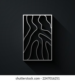 Silver Wooden beam icon isolated on black background. Lumber beam plank. Long shadow style. Vector
