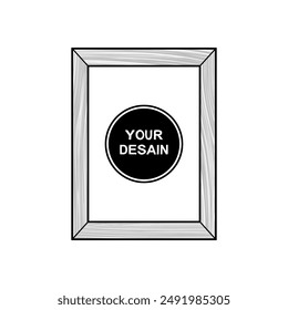 silver wooden frame mockup vector