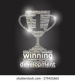 Silver word cloud cup prize 