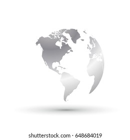silver world earth globe business concept america