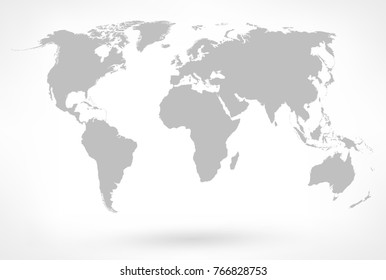 Silver World Map Vector. Vector illustration of World Map.