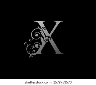 Silver X Luxury Logo Icon, Classy Letter Logo Design.