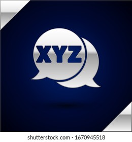 Silver XYZ Coordinate System Symbol einzeln auf dunkelblauem Hintergrund. XYZ-Achse zur Darstellung von Graphenstatistiken. Vektorillustration-Illustration