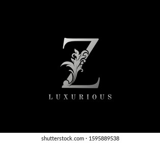 Silver Z Luxury Logo Icon, Elegant Z Letter Logo Design.