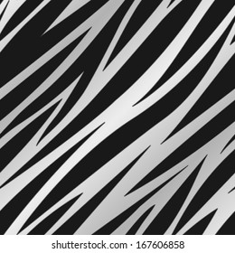 A silver zebra striped background. Seamlessly repeatable. Eps 8 Vector.